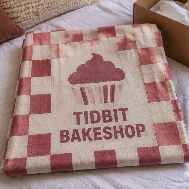 Customer photo of a custom tapestry just unboxed